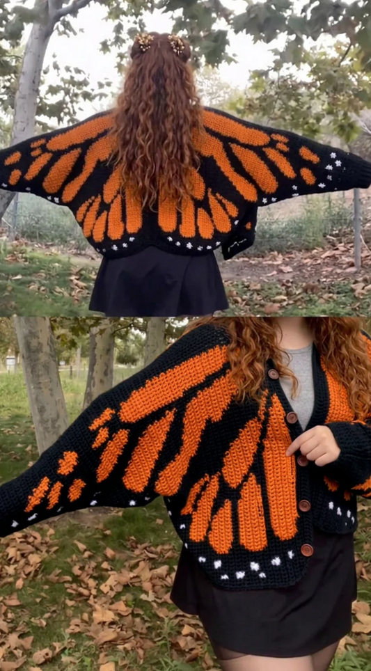 LunariaWings™ - Butterfly Crochet Cardigan