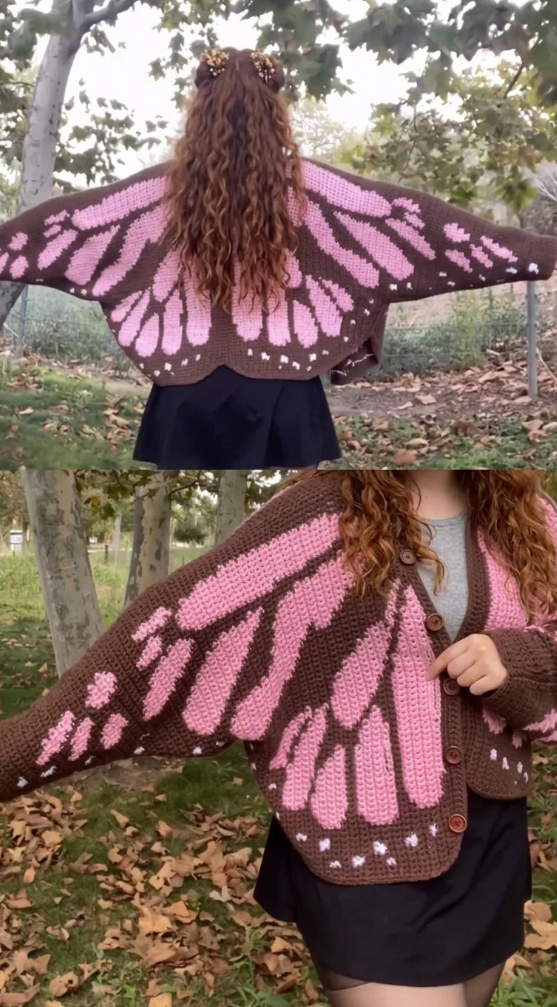 LunariaWings™ - Butterfly Crochet Cardigan