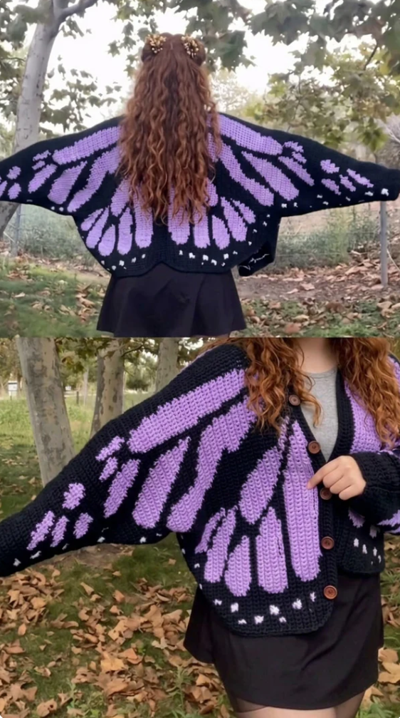 LunariaWings™ - Butterfly Crochet Cardigan