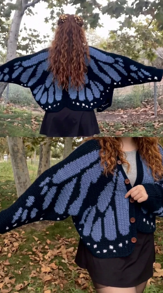 LunariaWings™ - Butterfly Crochet Cardigan