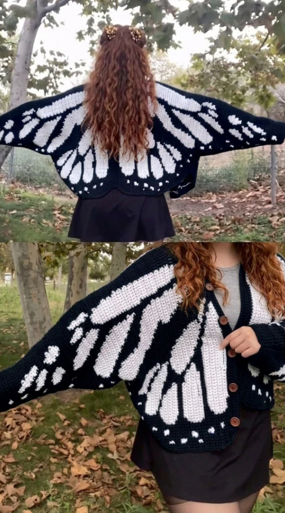 LunariaWings™ - Butterfly Crochet Cardigan